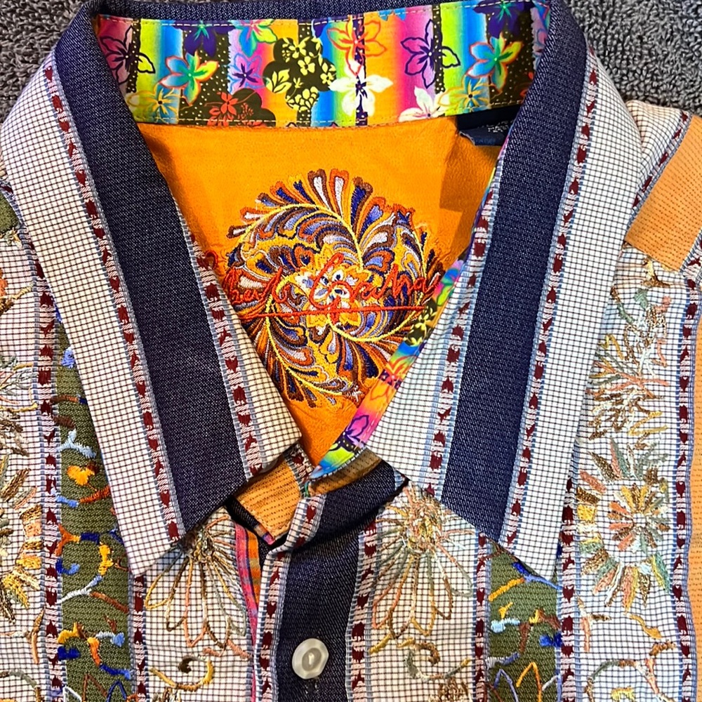 Robert Graham embroidered men’s cotton casual shirt